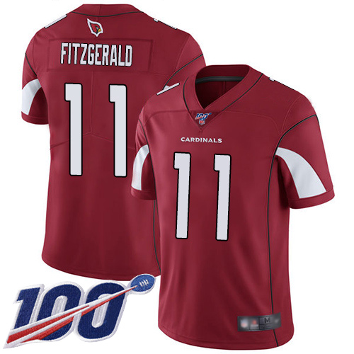 Arizona Cardinals Limited Red Men Larry Fitzgerald Home Jersey NFL Football #11 100th Season Vapor Untouchable